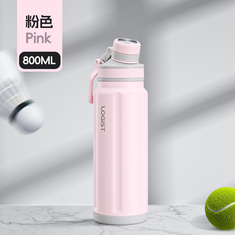 Taza de aislamiento, taza de gran volumen, valor alto, con asa 800ml, taza de agua de acero inoxidable grueso 304 real, personalización portátil