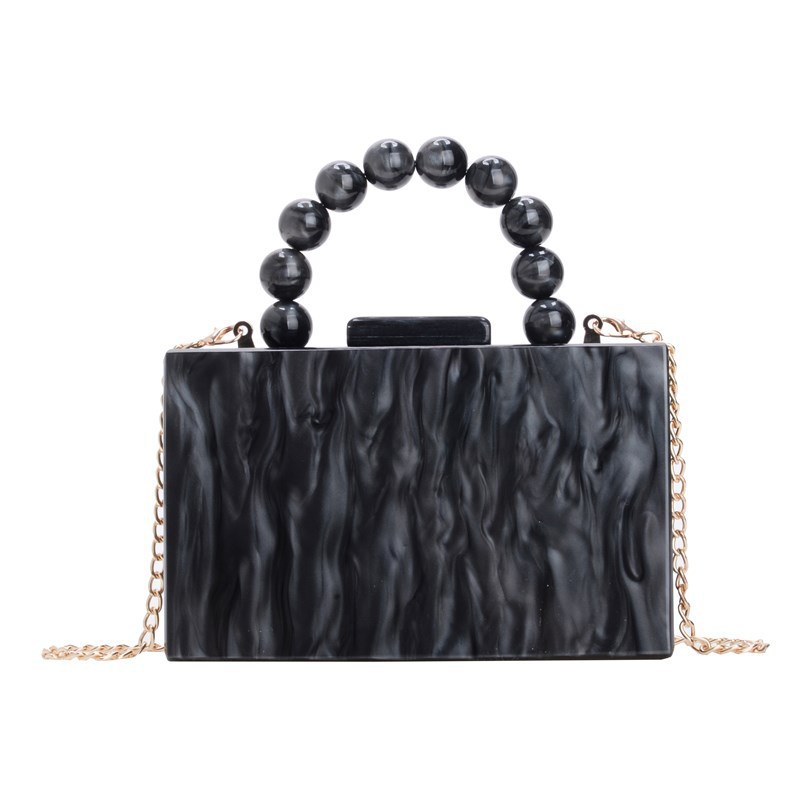Nuevo acrílico transfronterizo bolsas de cena de mujer bolsas de mano de hombro de cadena bolsas de caja de piedra bolsas de cena