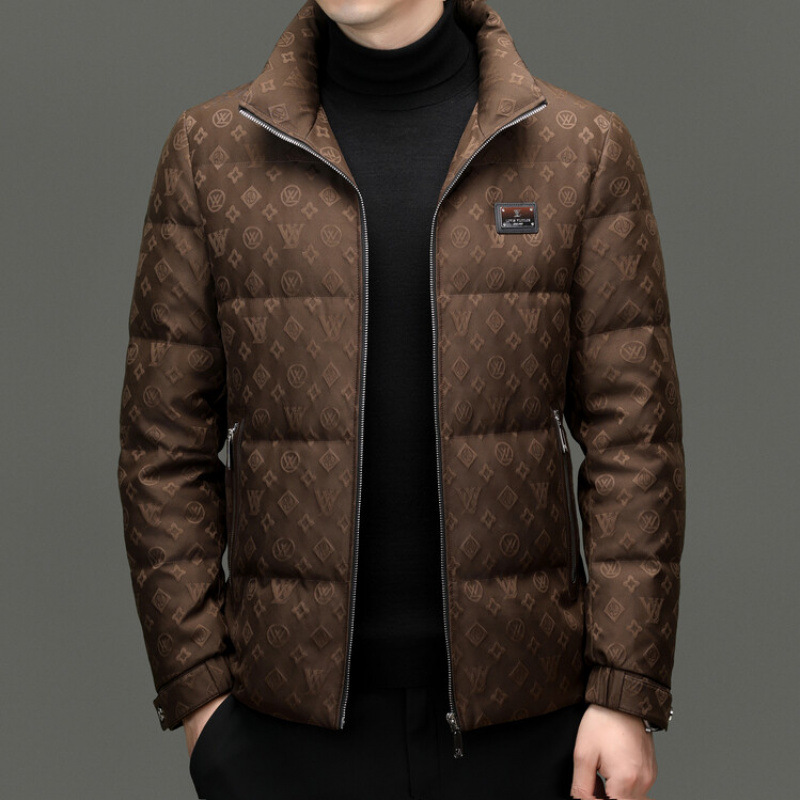 2025 가을 겨울 두꺼운 다운 재킷, 90% 화이트 덕다운 비즈니스 캐주얼 남성 스탠드 칼라 다운 아빠용 재킷 추천