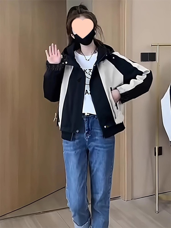 连帽冲锋衣短外套女款春秋季2025新款小个子洋气好看休闲夹克上衣|undefined