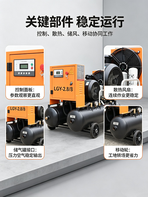 Kaisan Screw Air Compressor Dual-Tank Screw Compressor Lgy5/8 for Construction Site Spray Painting, Air Supply for Air Pick, Air Drill, and Rock Drilling Machine