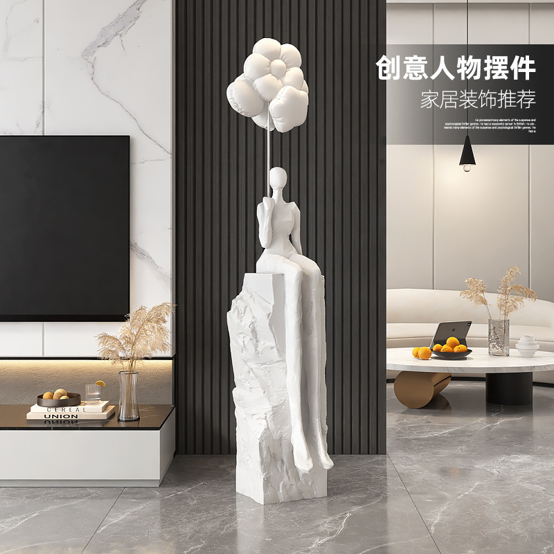 Arte abstracto de lujo ligero de alto nivel decoración de suelo sala de estar decoración de entrada de entrada de hotel escultura nueva vivienda