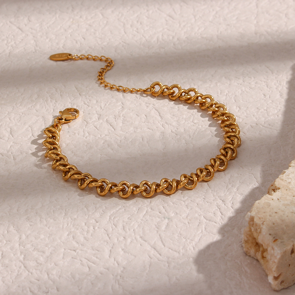 Basic Geometric Stainless Steel Plating Bracelets Necklace