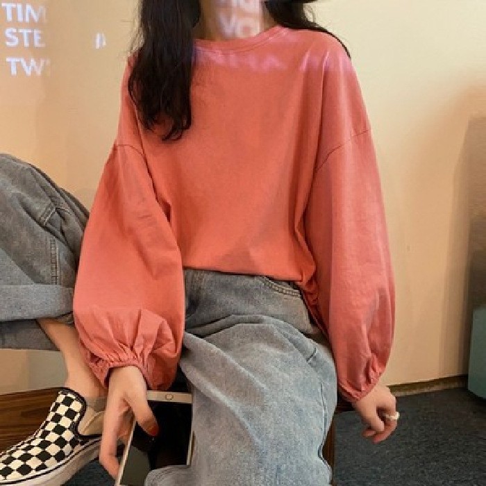 Blusa de manga larga para mujer, estilo coreano 2026, elegante, dulce, retro, adelgazante, con fruncido y manga farol, efecto rejuvenecedor, para principios de otoño image 11