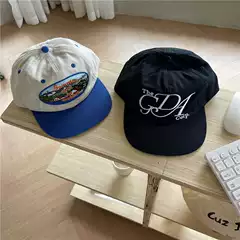 Korean Niche Letter Embroidered Flat Hat Wide Brim Face Small Hip-hop Hat American Street Skateboard Baseball Cap Trendy Brand