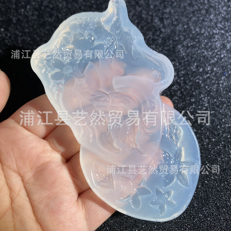 Espejo DIY molde de cristal epoxi nuevo espejo flor unicornio silicona teléfono móvil Shell accesorios Decoración