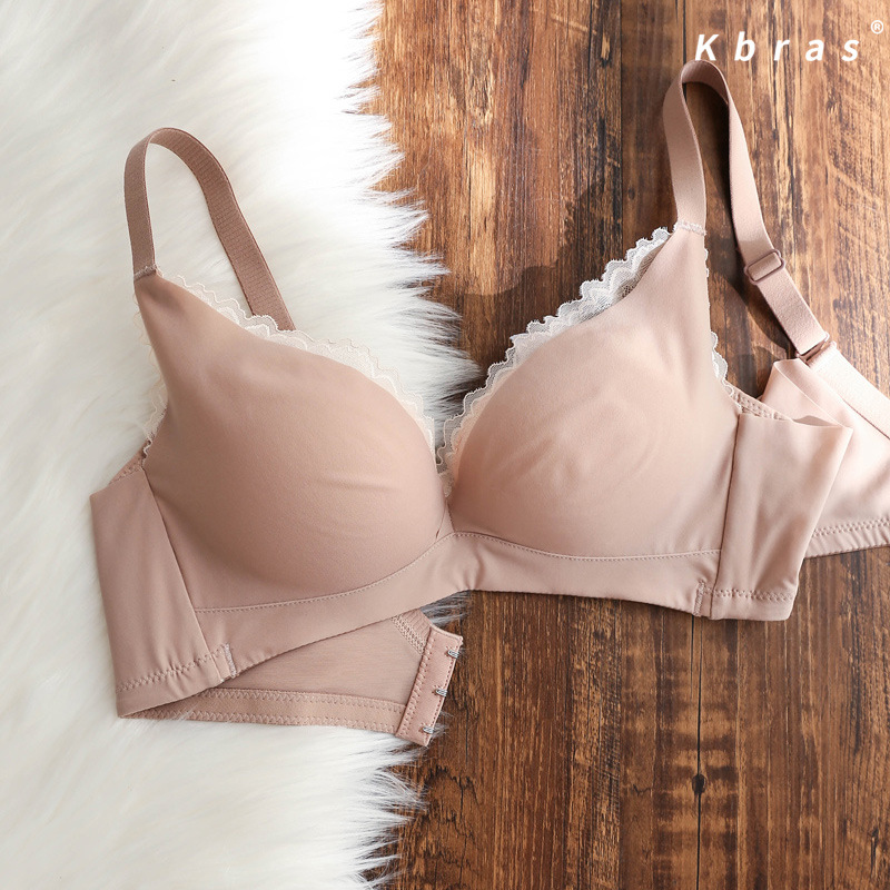 La ropa interior de seda de mora de seda japonesa de seda sin costuras de las mujeres empuja hacia arriba el pecho la colección anti-flacidez del sujetador inalámbrico 20102