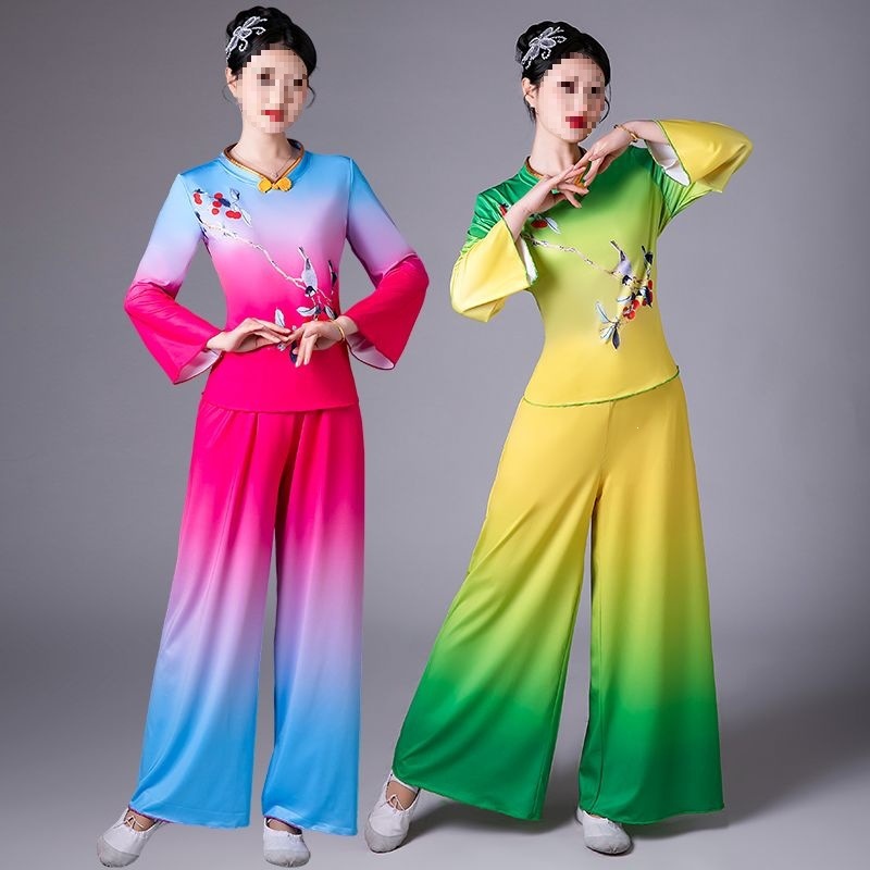 新款女成人广场舞服装中老年扇子舞鼓舞秧歌服古典舞表演服舞蹈服