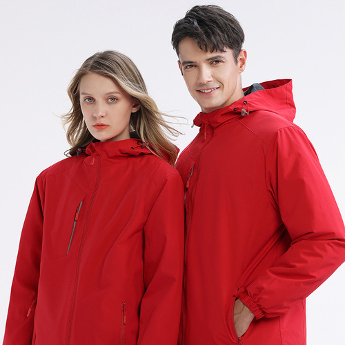 Custom Integrated Windproof and Waterproof Down Jacket for Autumn and Winter Outdoor Use, Live-Streaming Down Jacket with Fleece Lining, Double-Layer Workwear