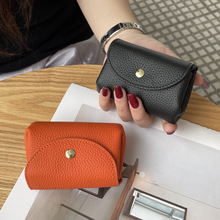 真皮短款小钱包2025新款日式财布男女款硬币袋迷你零钱包外贸批发