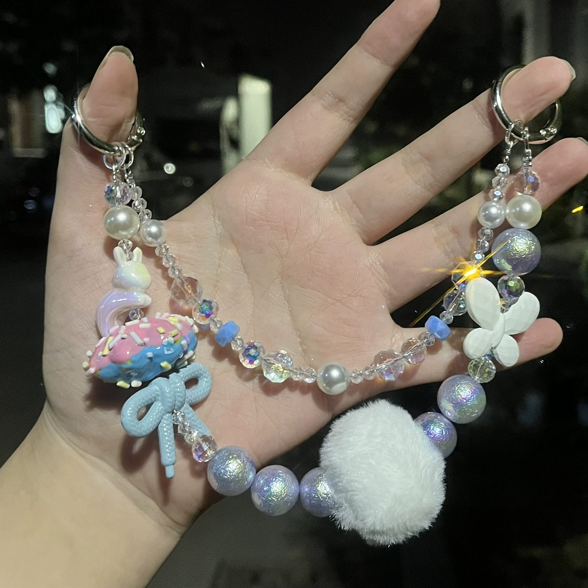 【Модель дизайнера】Серый туман DIY цепочка для телефона и сумки, подвеска, универсальная многополосная цепь для женщин, разноцветный блайнд-бокс для ношения