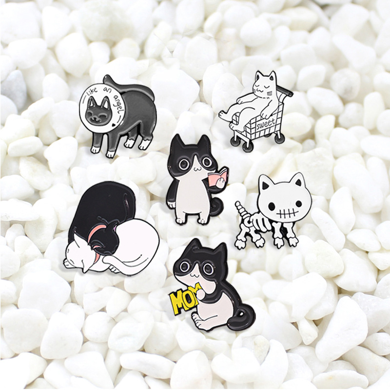Daily Occasion Alloy Material Cartoon Style Pin Cat Alloy Unisex Brooches
