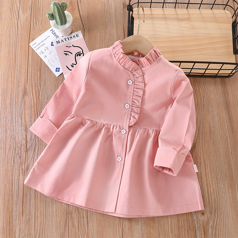 Girls' Windbreaker Coat 2024 Spring and Autumn New Korean Style Mid-length Small and Medium-sized Baby Girl's Western Style Casual Top