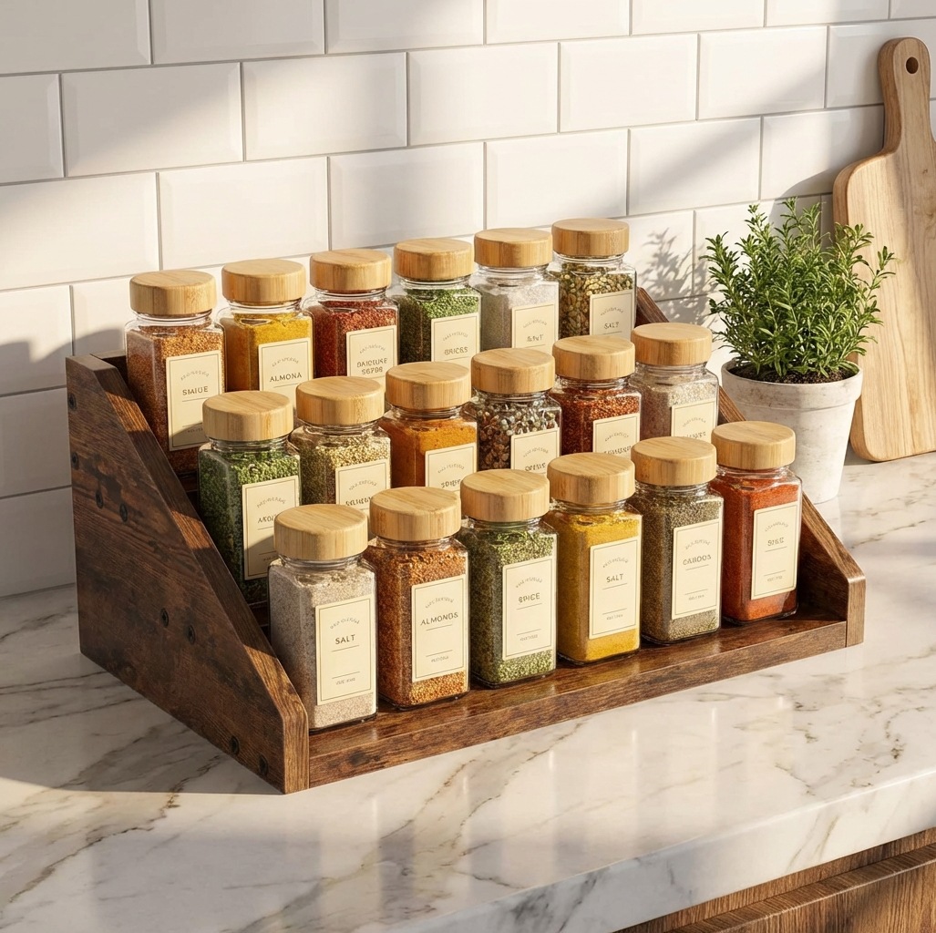 Kitchen Storage Rack, Home Daily Use Storage, No-Drill Organizing Rack, Desktop Storage Rack, Spice Jar Rack, Storage Rack