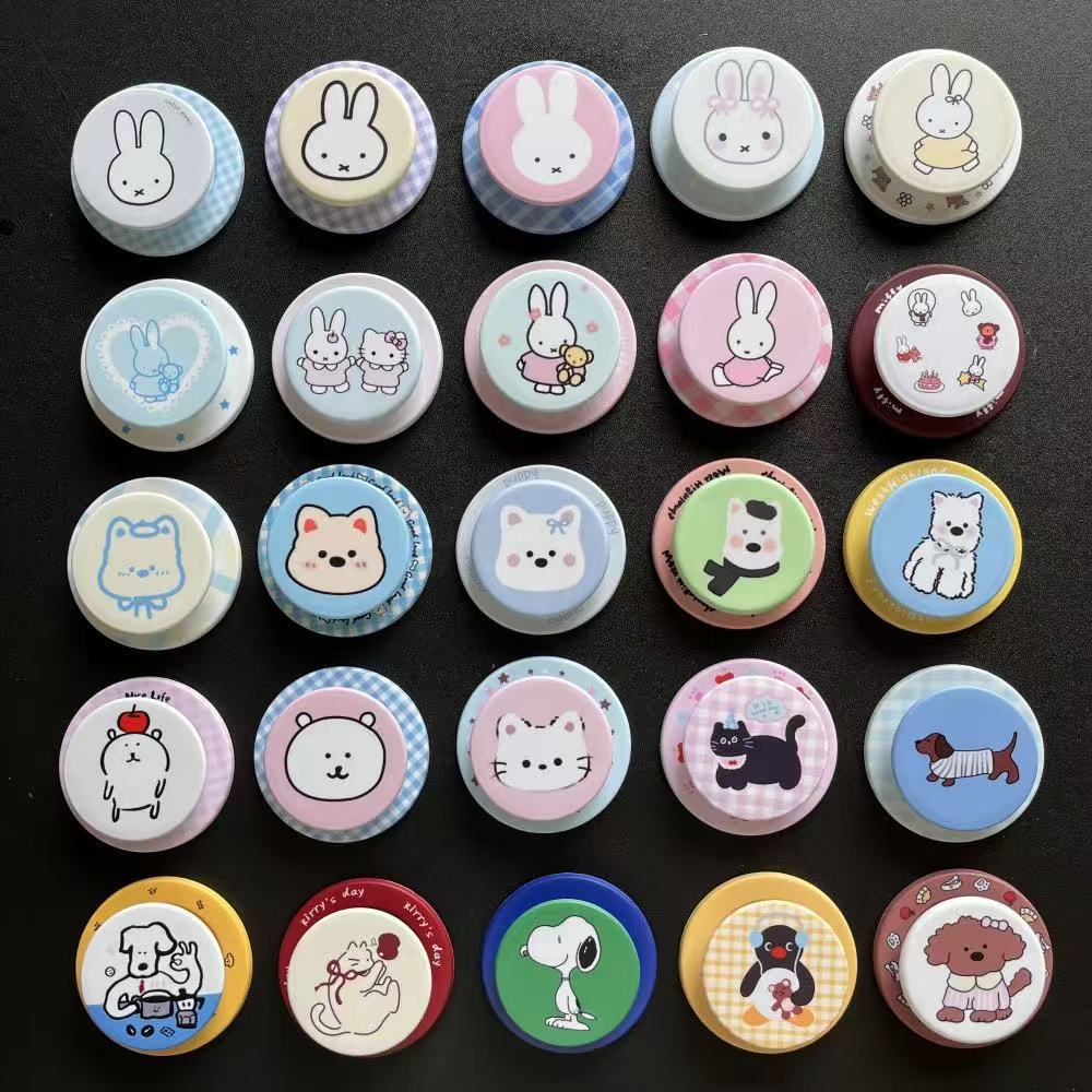 Cartoon Frosted Magnetic Mobile Phone Airbag Holder Wind Rabbit Retractable Desktop Support Stand Puppy Magnetic Holder