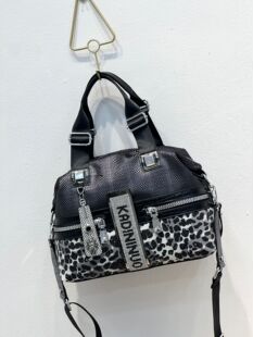 Leopard Print Genuine Leather Bag for Women 2023 New European and American Fashion Versatile High-end Women's Bag Crossbody Bag Women's Handbag