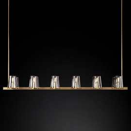 美规跨境rh灯具Pauillac美式轻奢简约艺术客餐桌吧台岛台长形吊灯