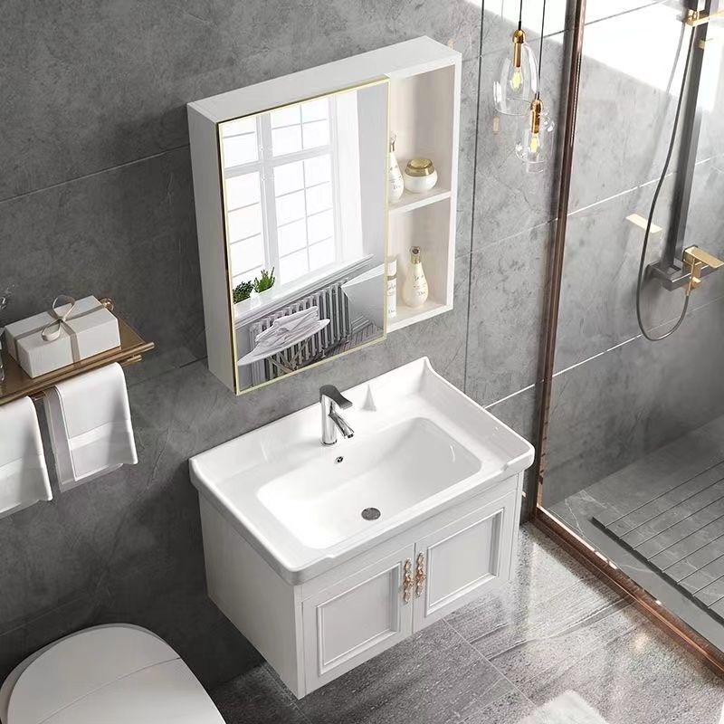 Wall-mounted Wash Basin Bathroom Cabinet Combination Small Apartment Bathroom Mini Washbasin Simple Ceramic Washtable