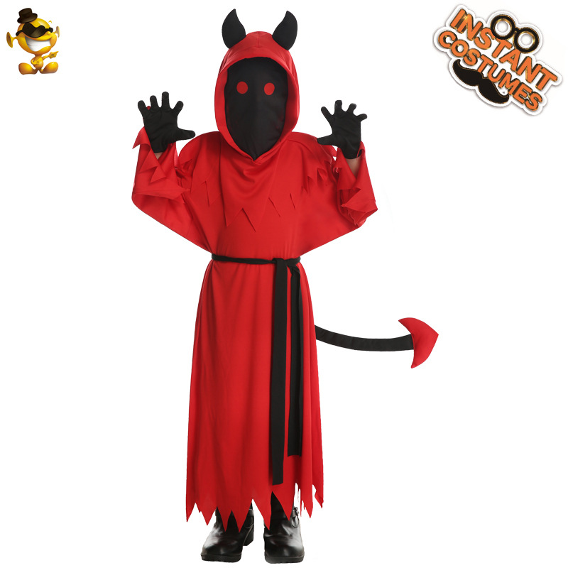 Los niños de Halloween rojo poco diablo partido traje etapa rendimiento ropa distribución al por mayor