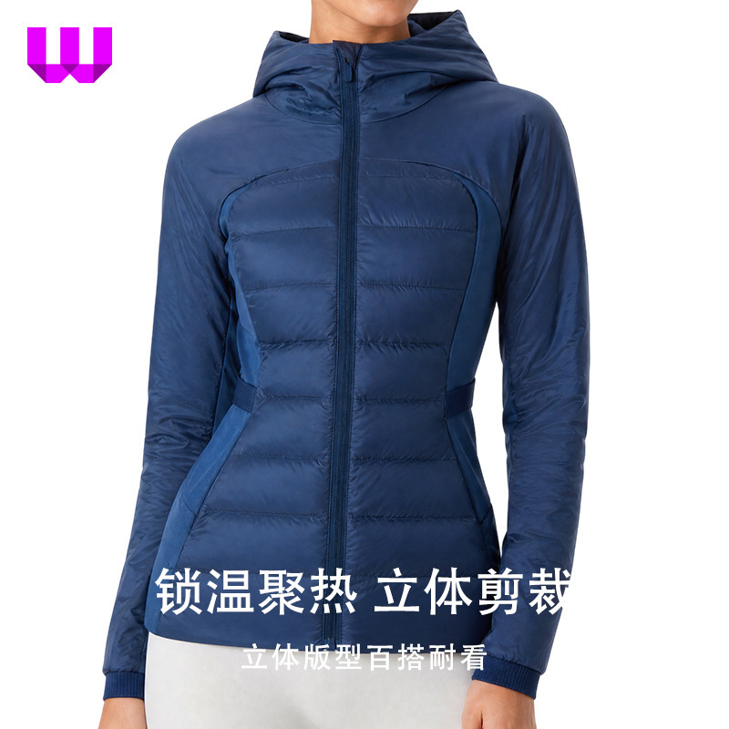 White Duck down Jacket Women's Hooded Slim Jacket Three-Proof Warm Lightweight Jacket Fitness Running Sports down Jacket White Duck down Jacket Women's Hooded Slim Jacket Three-Proof Warm Lightweight Jacket Fitness Running Sports down Jacket