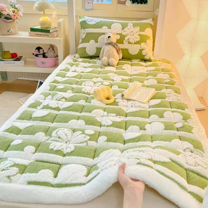 秋冬加厚塔芙绒床褥垫学生宿舍厚床单保暖珊瑚绒床护垫榻榻米床垫