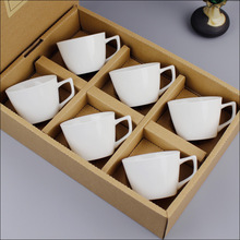 陶瓷茶具有耳功夫茶杯套裝德化白瓷斗笠杯品茗杯主人帶柄把禮盒裝