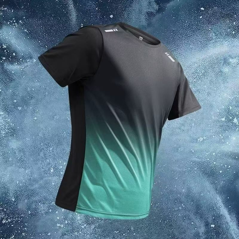 Quick-Drying Short-Sleeved Men's T-Shirt Sports Tops Summer Running Fitness Clothes Breathable Half-Sleeved Thin Elegant Ins