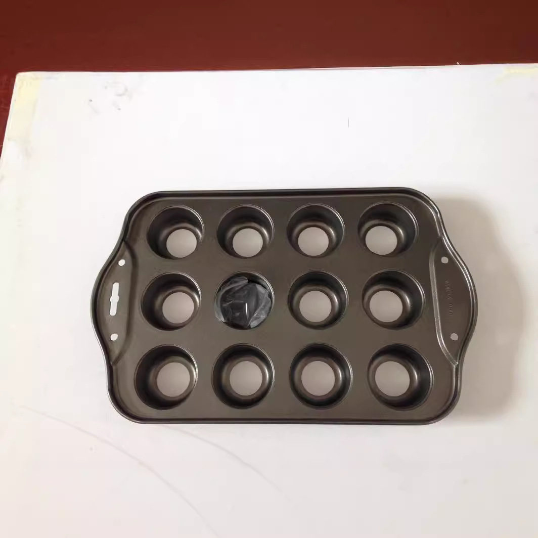 12-agujero redondo Fondo vivo molde de la torta molde para hornear molde de la torta para hornear pan molde de la torta de la Magdalena
