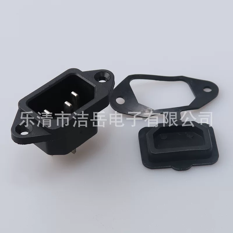 AC-04 Waterproof Cap Power Socket Three-core AC-04 Pin-shaped Socket with Screw Hole Socket Waterproof Cap