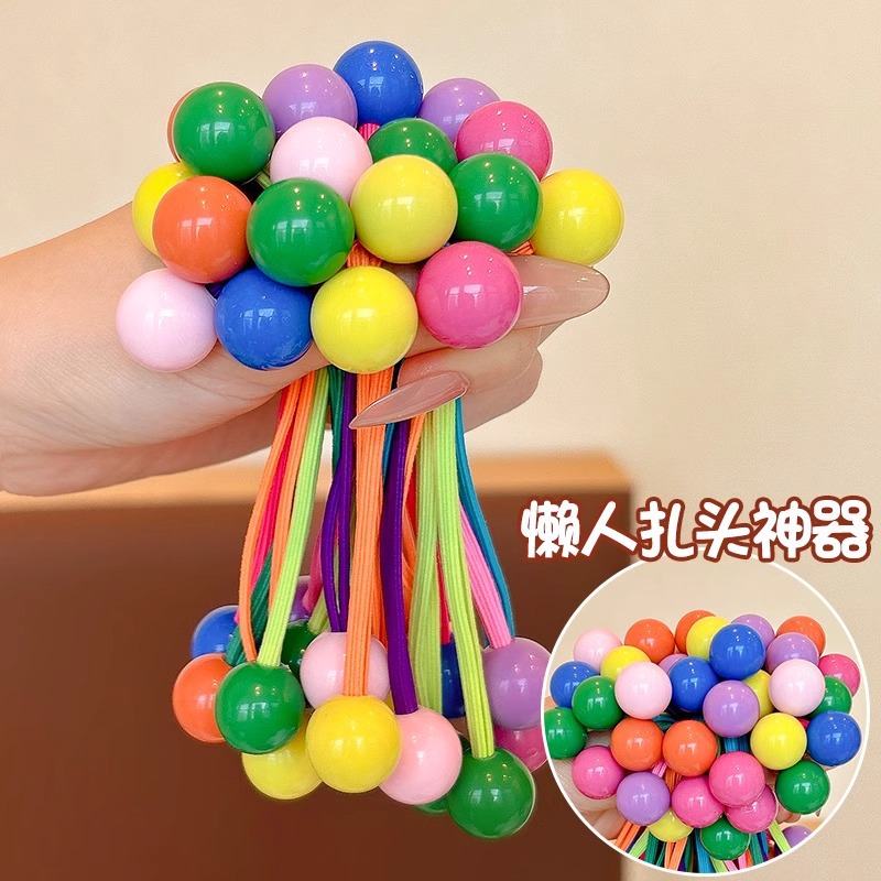 Dopamina linda banda de goma cuerda para la cabeza cuerda para atar el cabello princesa cuerda para la cabeza estudiantes niños accesorios para el cabello grueso bola redonda accesorios para el cabello lazo para el cabello