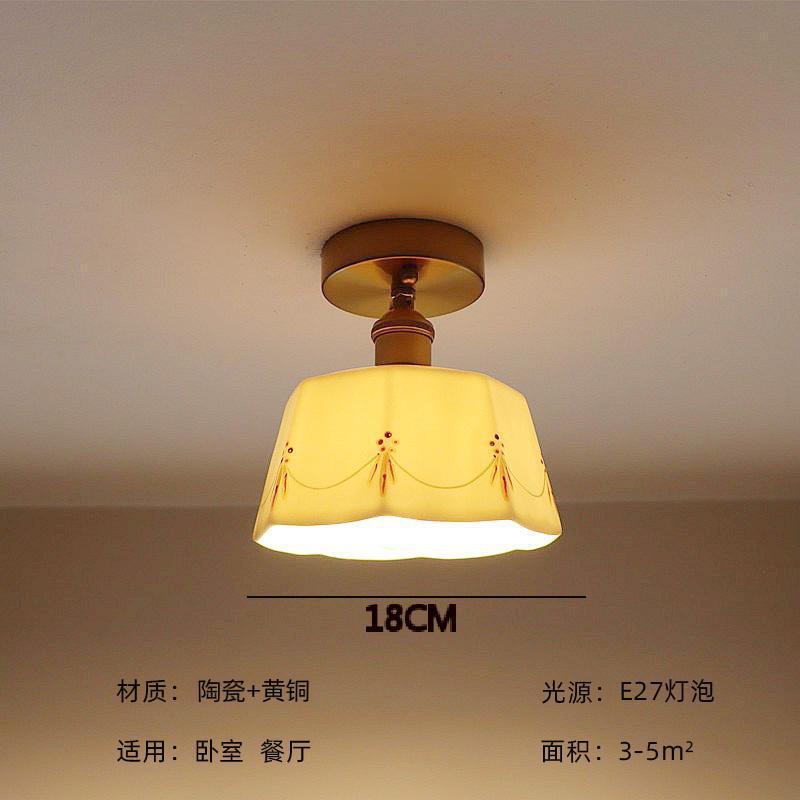 日式复古卧室床头飘窗釉面陶瓷小吊灯现代简约过道吧台玄关吸顶灯|undefined