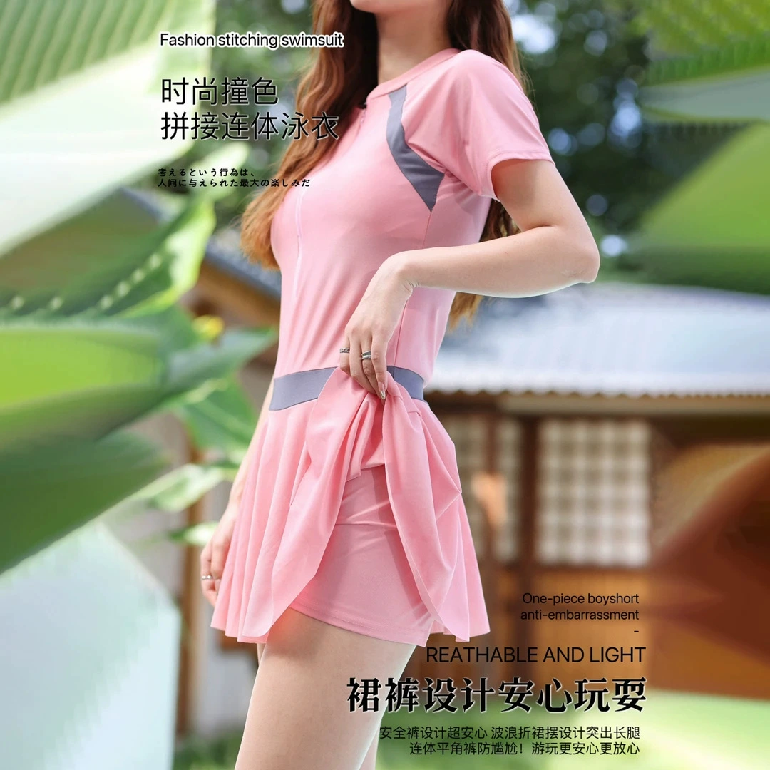 Quick-dry Swim Dress, Fitted Protective Underwear for Elementary Students, Sizes M–2XL