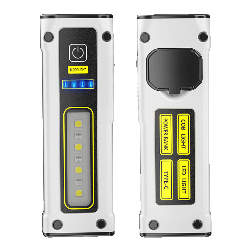 Nueva linterna de fuente de luz doble portátil transfronteriza TYPE-C luz de trabajo multifuncional de carga rápida con linterna de emergencia magnética