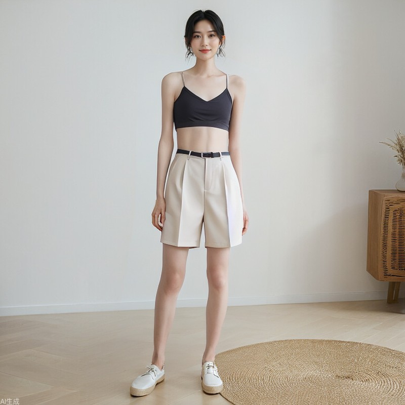 一体式固定杯细肩带美背裹胸乳胶杯夏季透气螺纹少女后背交叉内衣