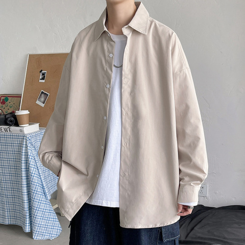2024 Spring New Arrival Hong Kong Style Indoor Large Size Cool Collar Long Sleeve Shirt M-5X HC21342-P25