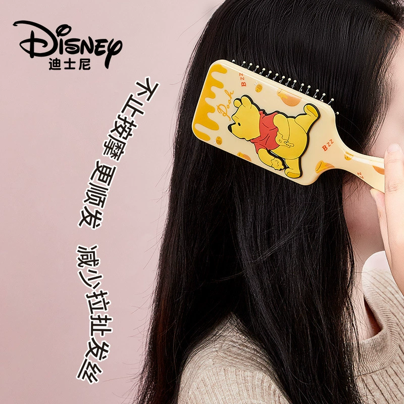Disney, мультяшная квадратная массажер, высококачественная мягкая подошва, детская ручная щетка, добавляет объем
