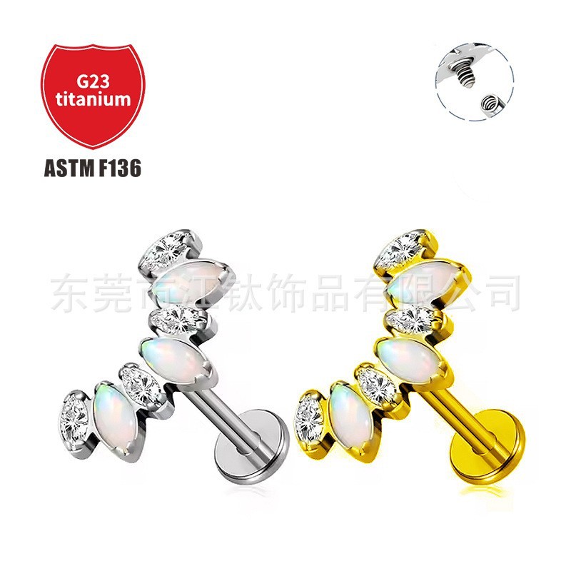 Pointed titanium steel lip stud product view