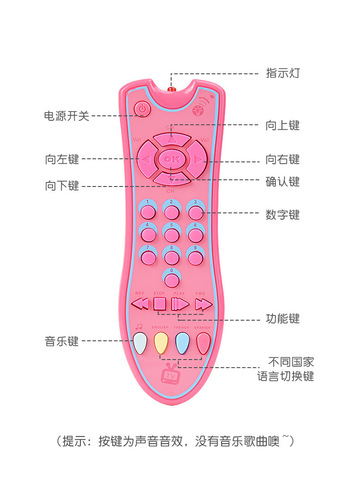 Simulated multi-language remote control cross-border baby toys baby early education enlightenment toys children's TV remote control