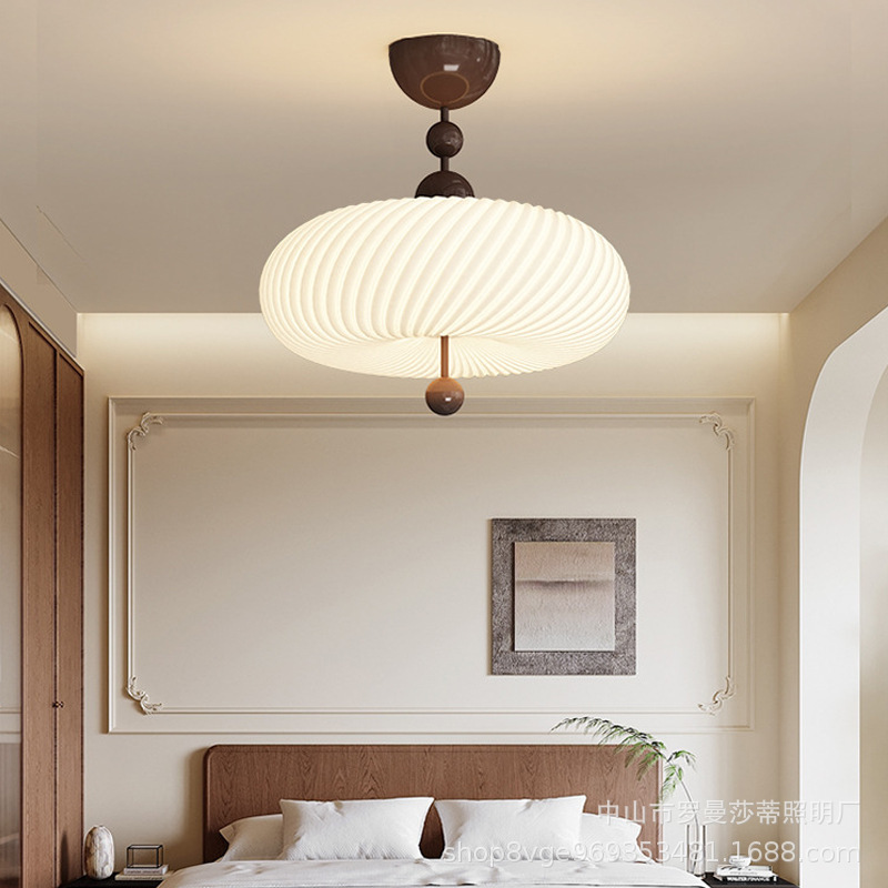 Bedroom Ceiling Lamp, Antique Style, Creative and Fashionable Pleated Round Led Lamp, French Simple and Bright Eye Protection Room Lamp Bedroom Ceiling Lamp, Antique Style, Creative and Fashionable Pleated Round Led Lamp, French Simple and Bright Eye Protection Room Lamp