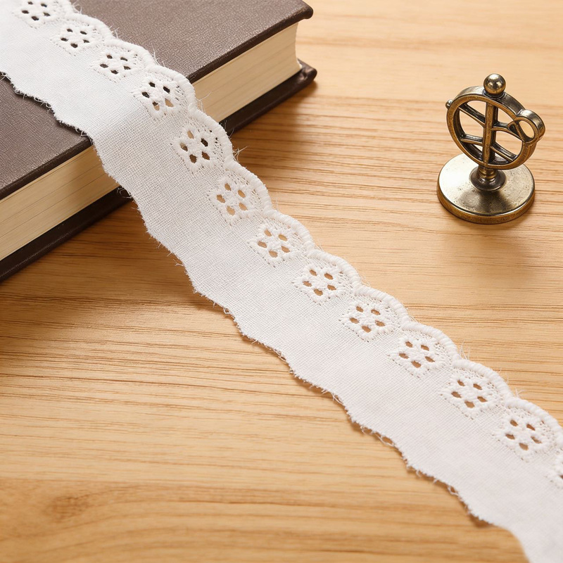 In-Stock Manufacturer's Product: Small Five-Hole Perforated Cotton Lace Fabric, Hollow Lace Trim for DIY Clothing, Water-Soluble Lace Accessories In-Stock Manufacturer's Product: Small Five-Hole Perforated Cotton Lace Fabric, Hollow Lace Trim for DIY Clothing, Water-Soluble Lace Accessories