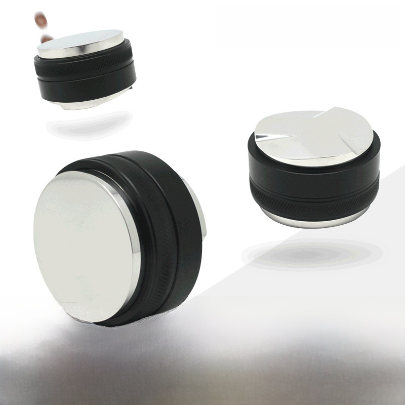 二合一304不锈钢咖啡压粉器 51/53/58mm平底三浆式双头咖啡布粉器