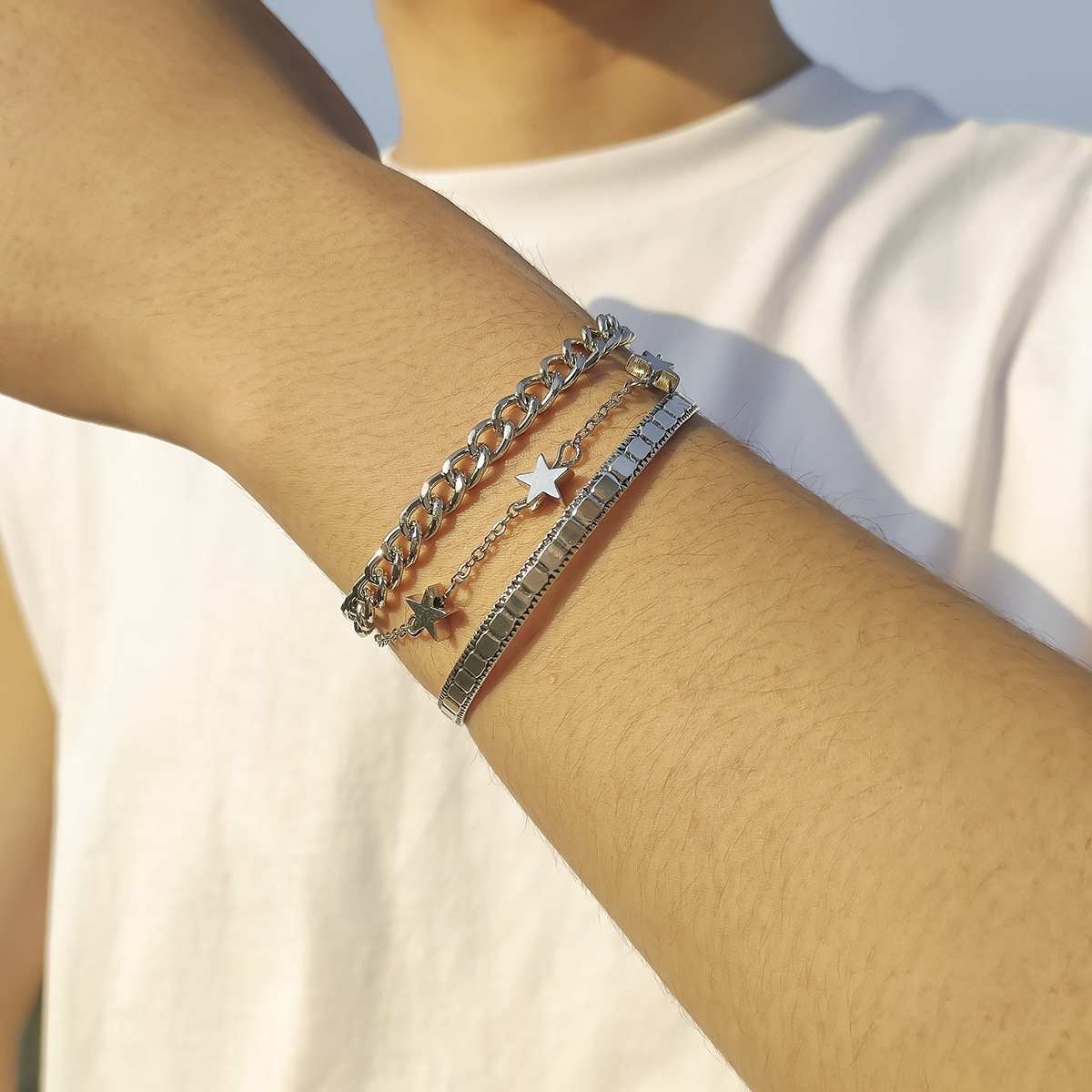 Fashion Geometric Star Alloy Plating Bracelets