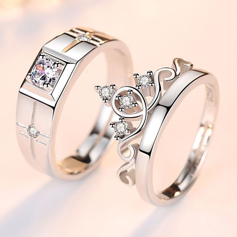 Elegant Lady Geometric Crown Alloy Plating Inlay Zircon Women's Open Rings display picture 1