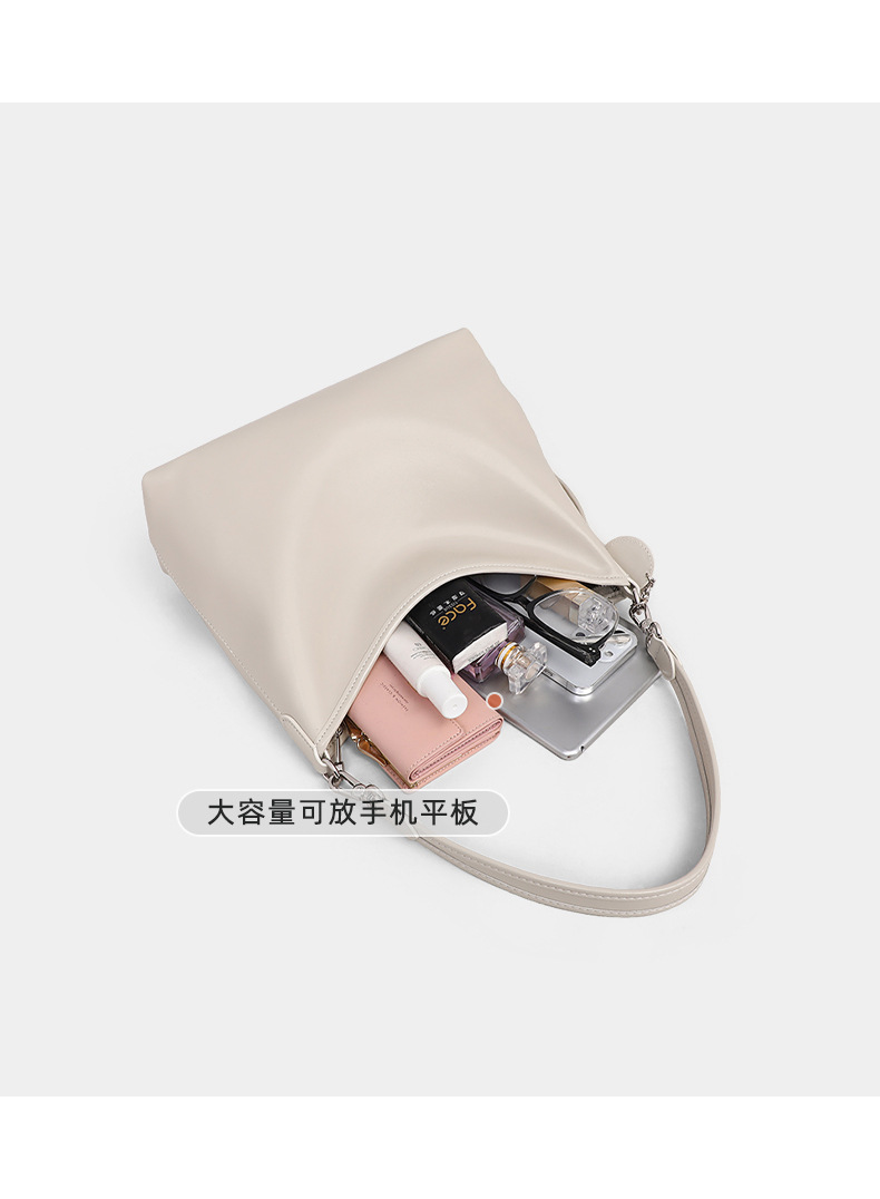 Túi tote nữ cỡ lớn đeo vai chéo đi làm — màu trắng ngà, đen chi tiết 18