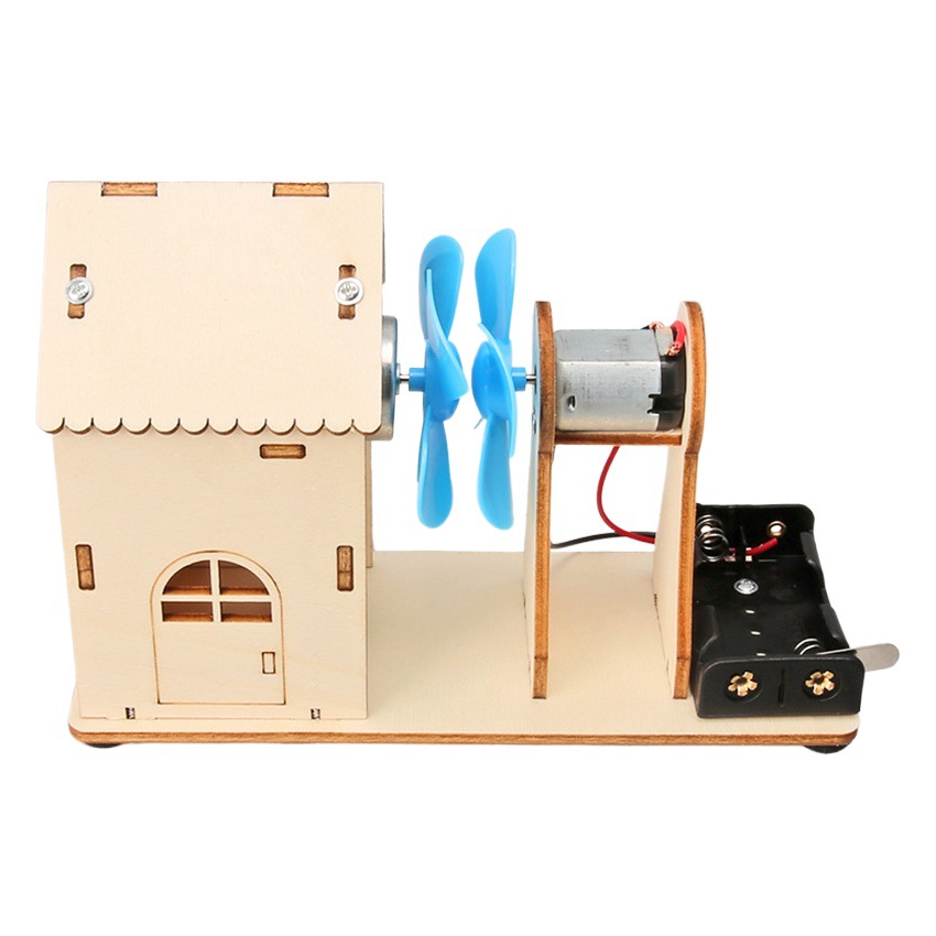 Tallo educativo para niños eléctrico luminoso pequeña producción DIY estación de energía eólica estudiante tecnología ensamblada a mano material didáctico