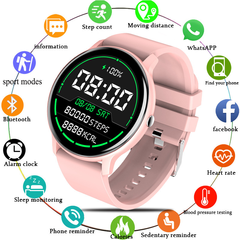 LIGE reloj inteligente unisex reloj inteligente desgaste presión arterial oxímetro paso detección pulsera 0223
