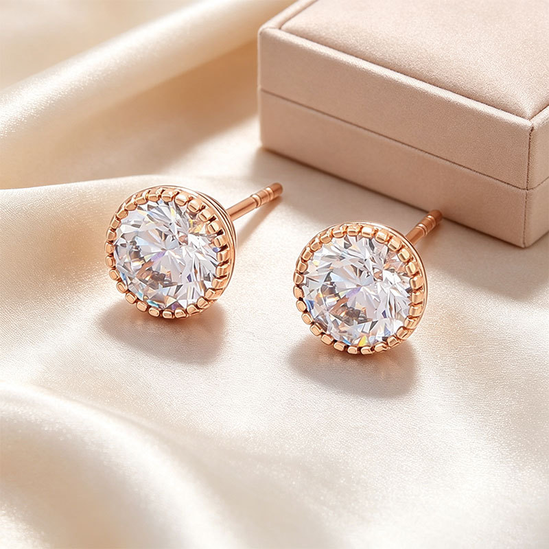 Aretes de Botón Geométricos de Aleación de Cobre, Galvanizado, para Mujer image 9