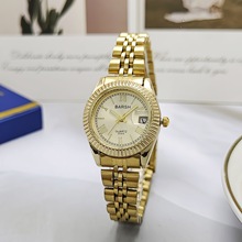 经典罗马爆款女士手表女表简约日历钢带外贸金色跨境学生石英腕表