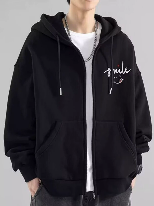 Autumn demi-season jacket, sports hoody, sweatshirt, American style