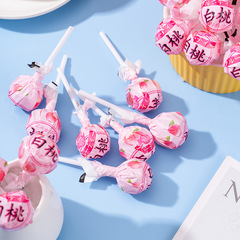 網紅棒棒糖批發兒童小零食水果白桃硬糖花束散裝結婚少女糖果批發